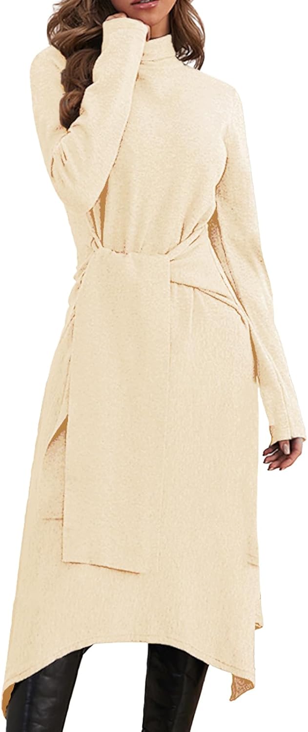 Jayscreate Damen Strickkleid Winter Kleid Herbst Damen Winterkleider Herbstkleid Midikleid Pulloverk