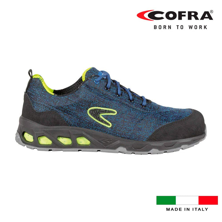 Cofra 73082-003.W47 REUSED S1 P SRC Sicherheitsschuhe, Blau/Gelb Fluoreszierend, Grösse 47