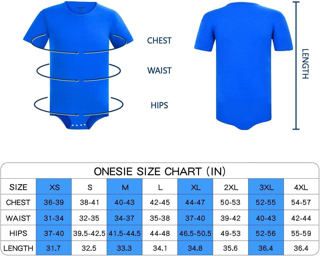 Landofgenie Männer Kurzarm Strampler Pyjama Bodysuit One Piece Strampler Blau XS, Blau XS
