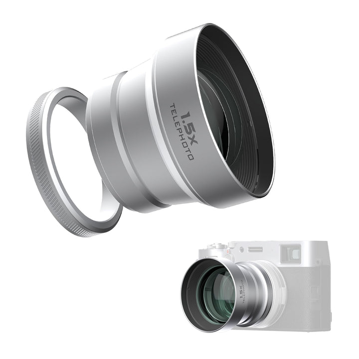 Freewell 1.5X Teleobjektiv Kompatibel mit Fuji X100VI X100V, Verbesserter Zoom und leichtes Design,