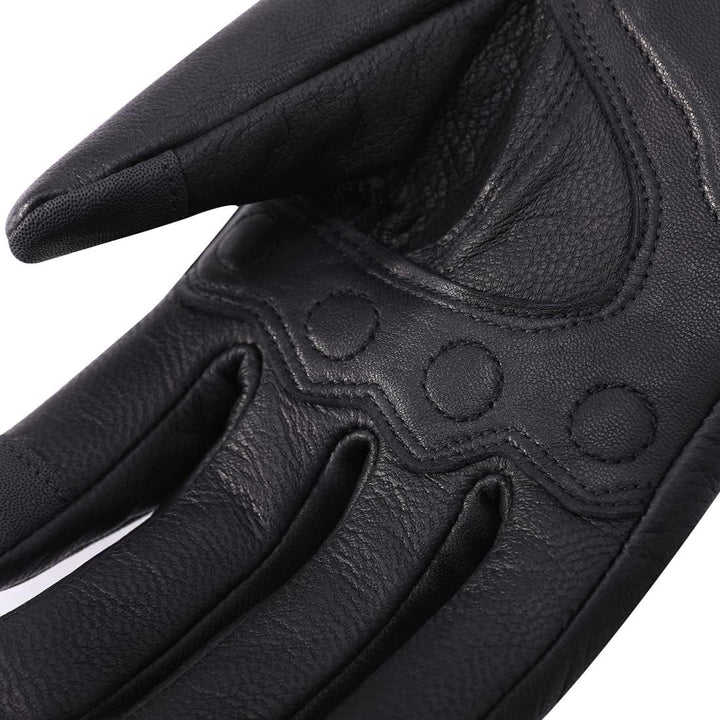 Harssidanzar Herren Winter Motorradhandschuhe,echtes Leder Vollfinger Touchscreen Thermisch gefütter