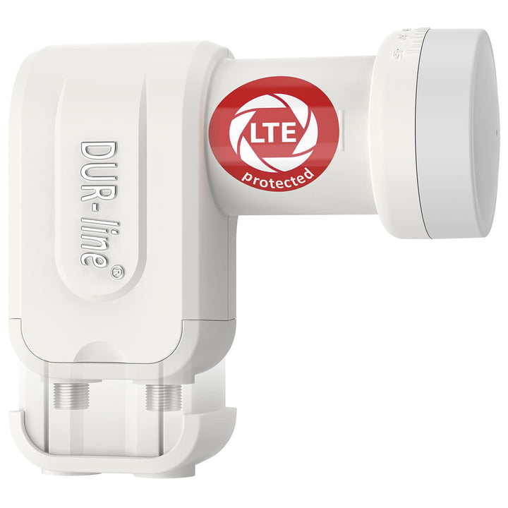 DUR-line +Ultra Twin LNB - 2 Teilnehmer weiss - mit LTE-Filter [ Test SEHR GUT *] 2-Fach, digital mi