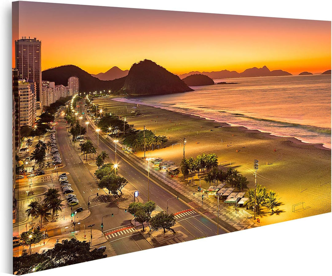 islandburner Bild auf Leinwand Copacabana Strand In Der Morgendämmerung In Rio De Janeiro Brasilien