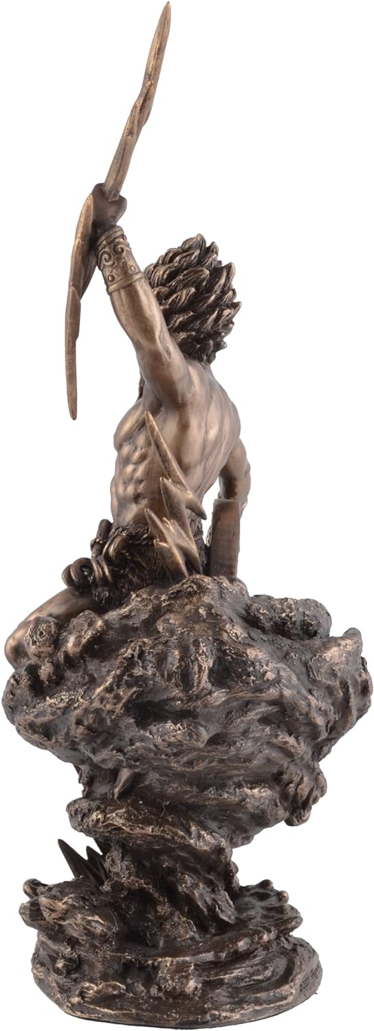 Taranis keltischer Gott des Donners - mit Blitz und Wagenrad bronziert by Veronese