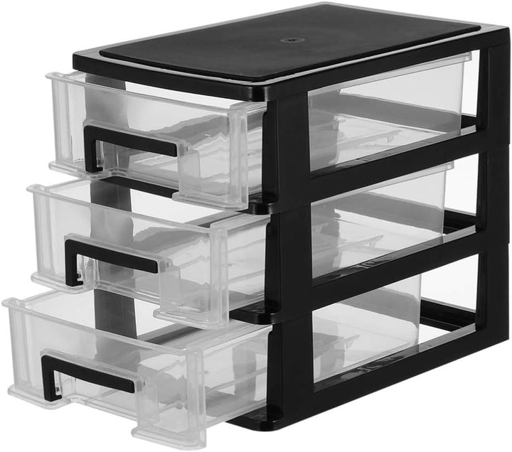 EXCEART Schublade Typ Closet DREI- Schicht Kunststoff Schrank Multifunktions Transparent Lagerung Ra