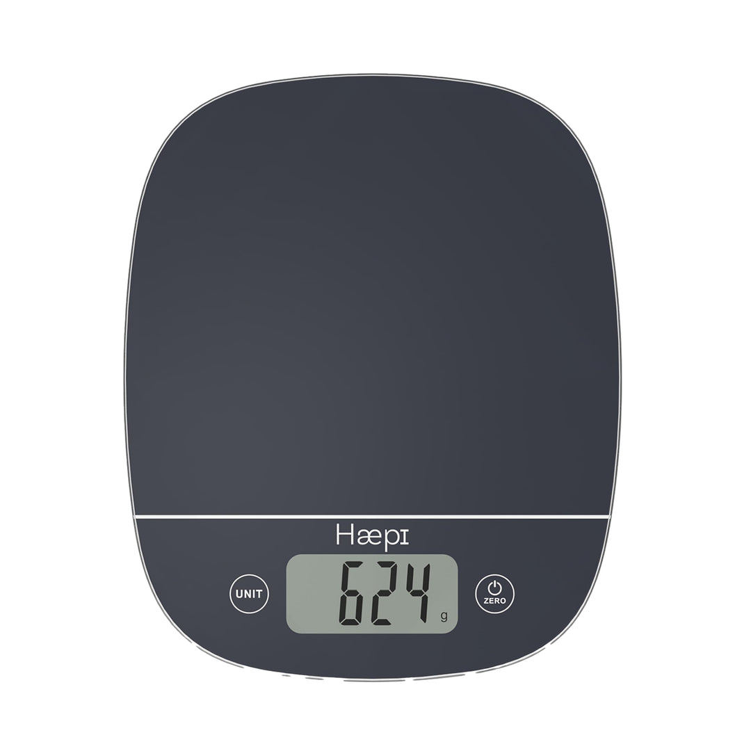 Haepi, Hochpräzise elektronische Küchenwaage 5000g/1g, Tara-/Flüssigkeitsfunktion, modernes Design,