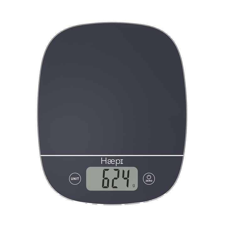 Haepi, Hochpräzise elektronische Küchenwaage 5000g/1g, Tara-/Flüssigkeitsfunktion, modernes Design,