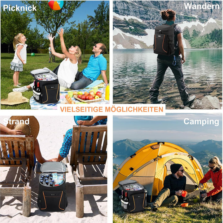 Estarer Kühlrucksack 32L Kühltasche Picknickrucksack Wasserdichter Rucksack zum Kühl mit Flaschenöff