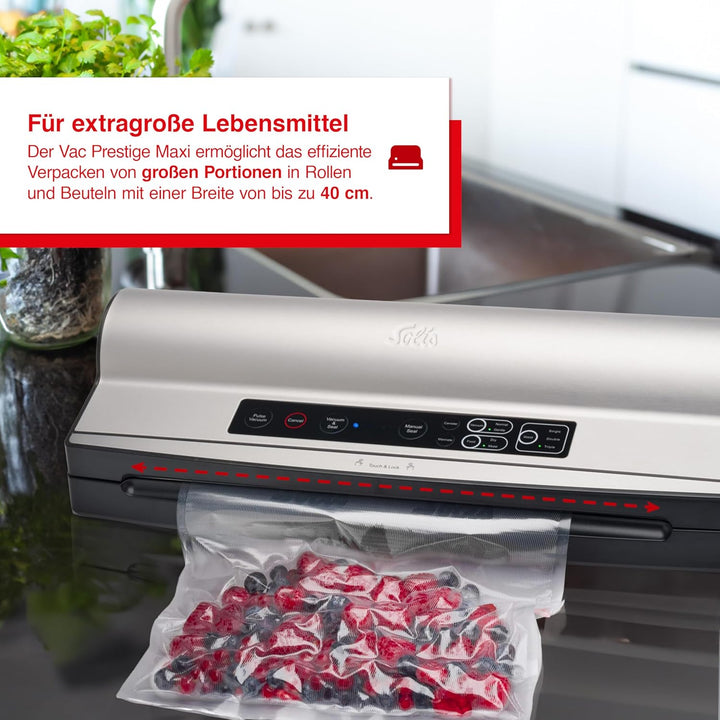 Solis Vac Prestige Maxi Vakuumierer mit wählbarer Schweissnaht und Puls-Funktion, 40 cm XXL-Vakuumie