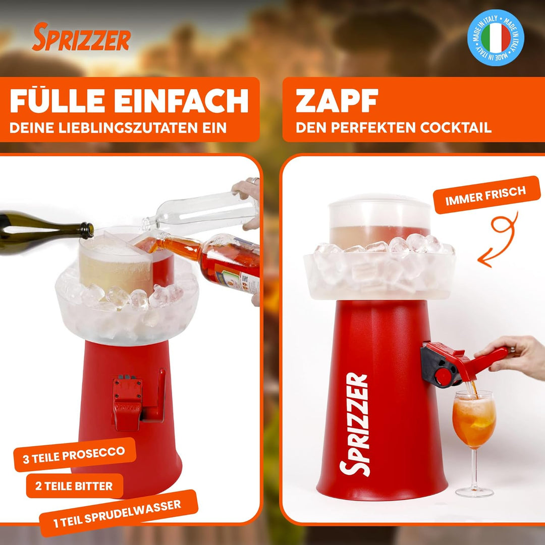 Sprizzer - Aperol Spritz Maschine für Spritz, Dispenser und Mischer mit Eisbehälter für Aperitif, Ma