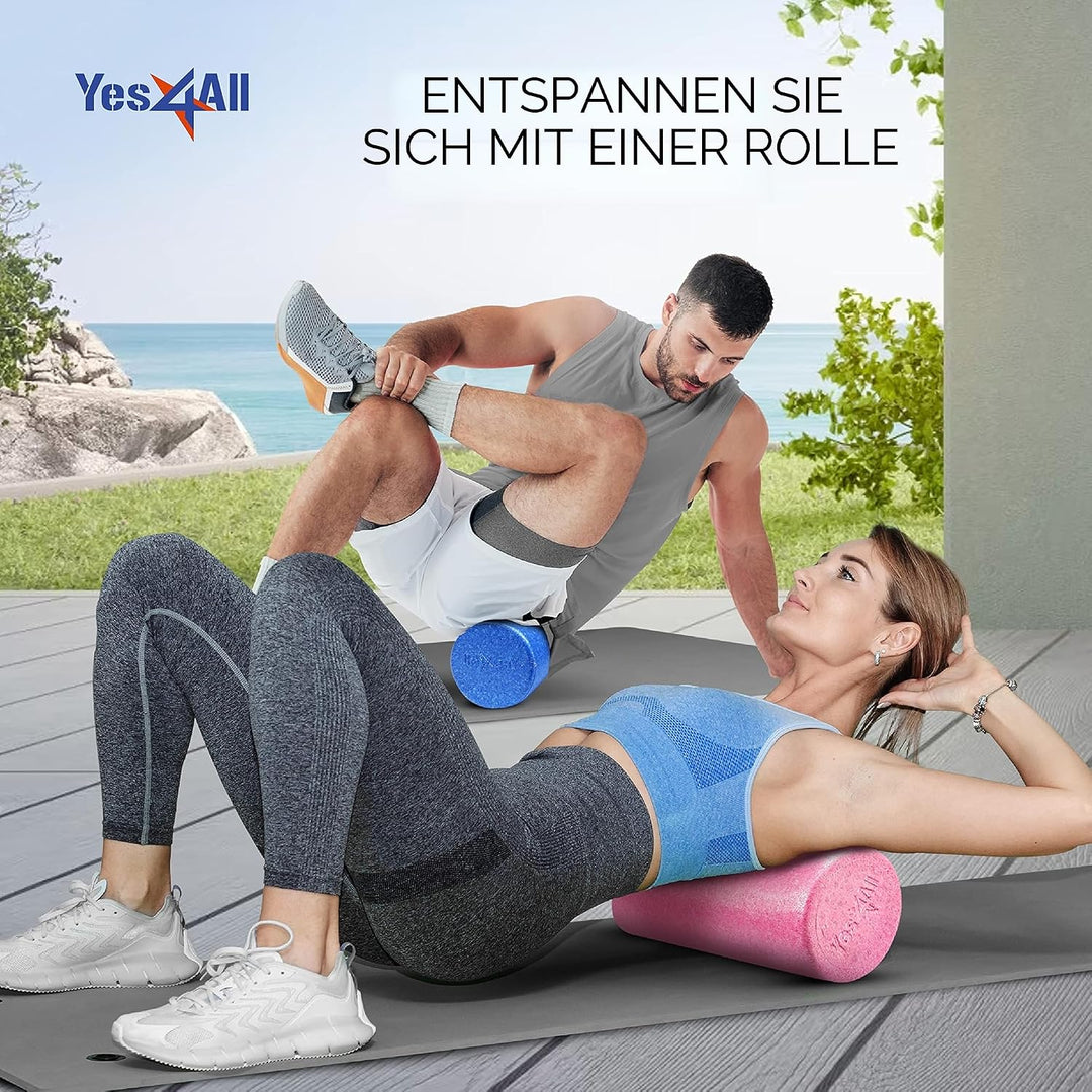 Yes4All Hochdichter EPP Runder Rücken-Foam Roller, Trainingsrolle für Yoga, Pilates &amp; Dehnen – 30, 4