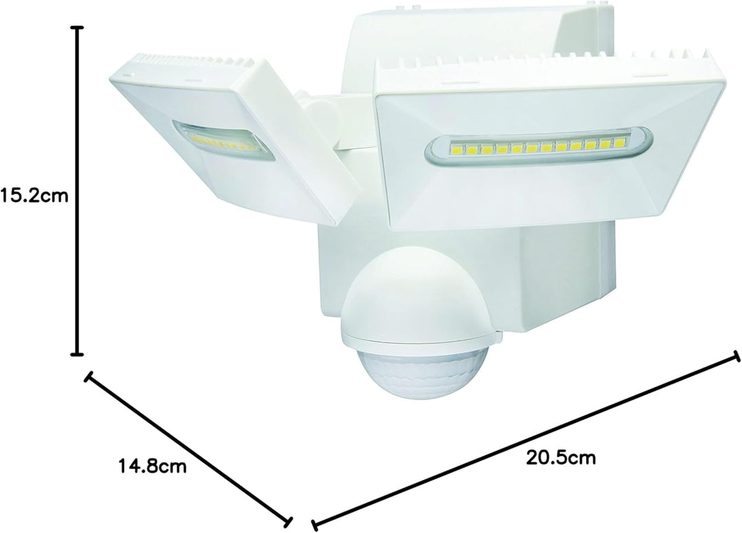 IQ Group Batterie LED Strahler, Moderne Aussenleuchte mit 180 Grad Bewegungsmelder, Lampe IP44 für A