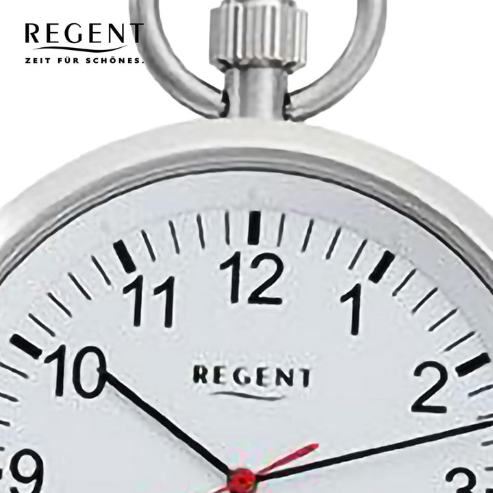 Regent Analog Quarz Taschenuhr 11280087 Silber-weiss, Silber-weiss