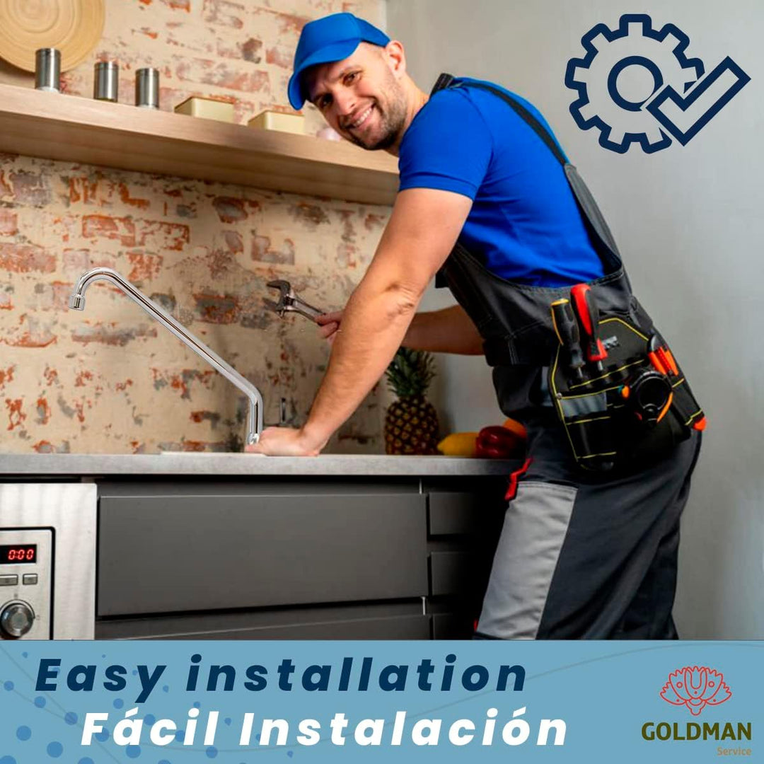 GOLDMAN SERVICE Pedal-Wasserhahn-Set, Doppelmischer, für industrielle Spülen, Gastronomie, hoher ver