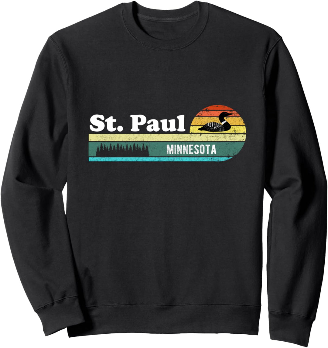 St. Paul Minnesota MN Vintage Distressed Retro Gift Loon Sweatshirt
