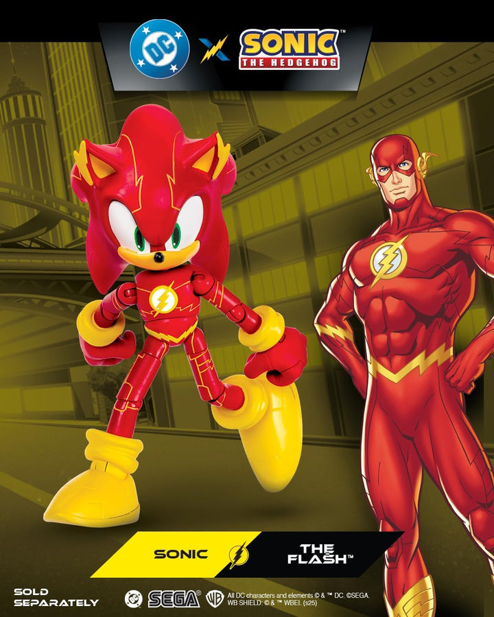 Sonic The Hedgehog DC x Sonic Sonic als The Flash – 13 cm grosse Actionfigur, offiziell lizenziert v