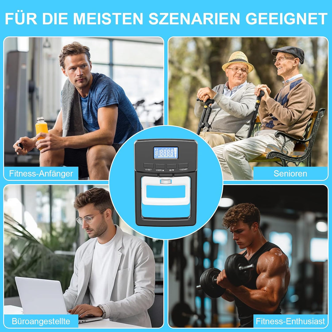 180kg Griffkraft Messgerät &amp; Handkraftmessgerät, Elektronischer Handdynamometer mit Automatischer Er