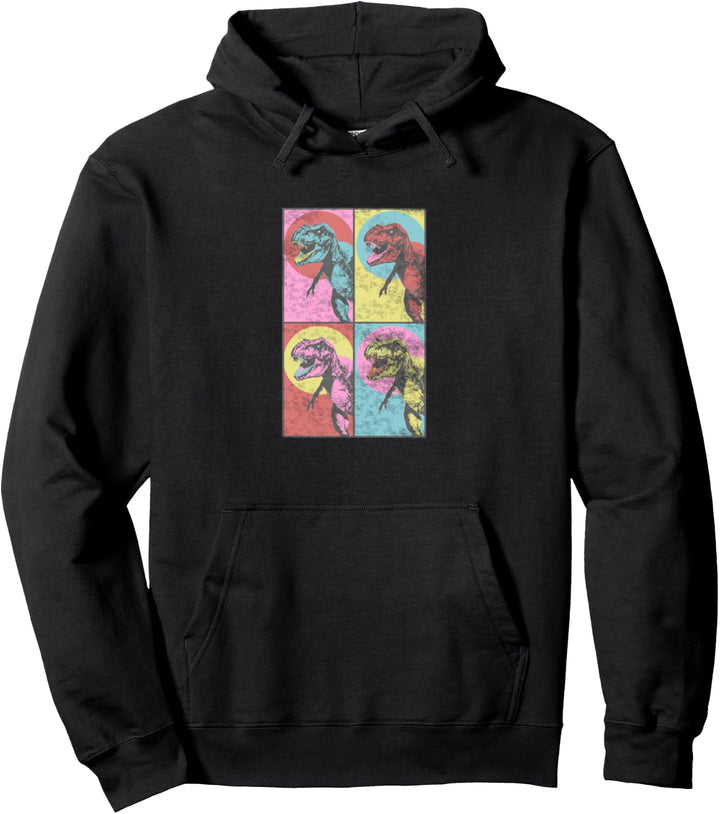 Jurassic World T-Rex Dinosaur Four Square Pullover Hoodie