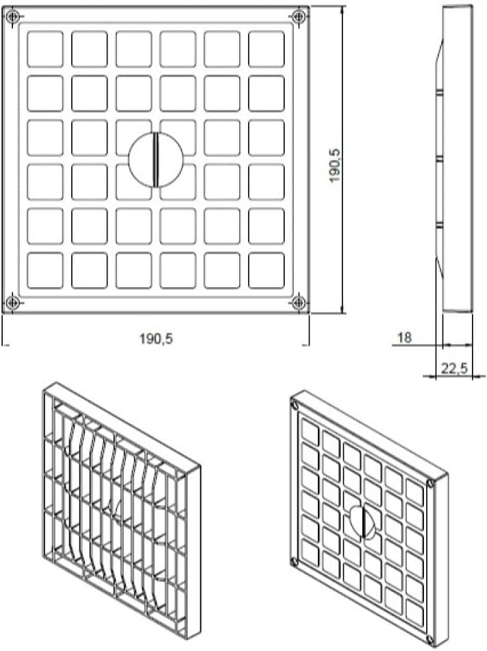 ARLI Revisionsschacht 200 x 200 x 200 mm Kontrollschacht mit Deckel - Hochwertiger Wartungsschacht f