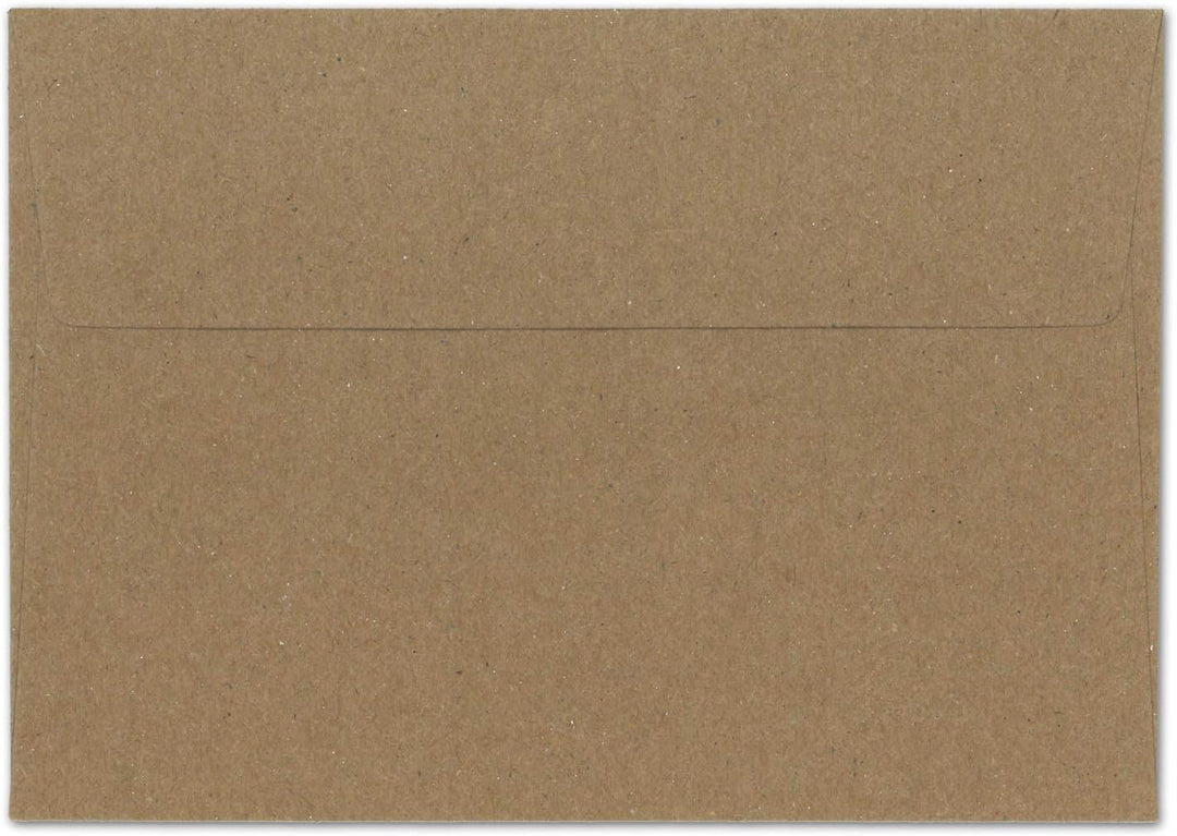 100x Briefumschläge DIN C6 Kraftpapier - Braun aussen - Grau innen - Vintage Recycling Kuverts mit H