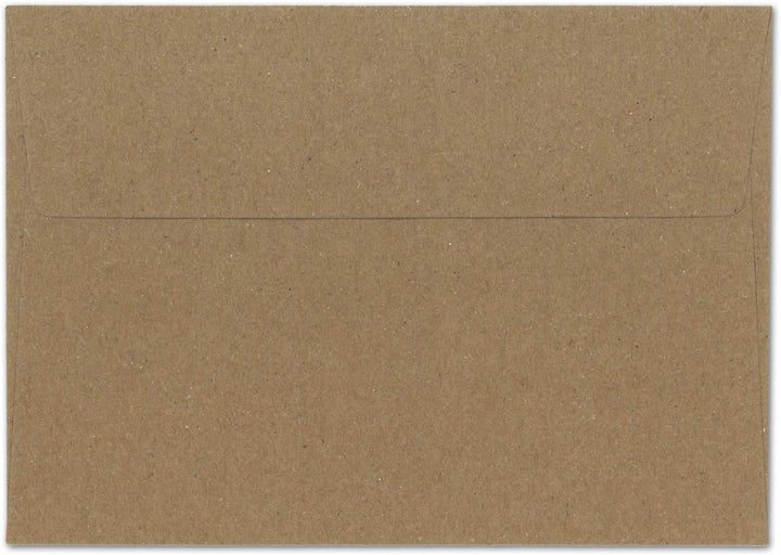 100x Briefumschläge DIN C6 Kraftpapier - Braun aussen - Grau innen - Vintage Recycling Kuverts mit H