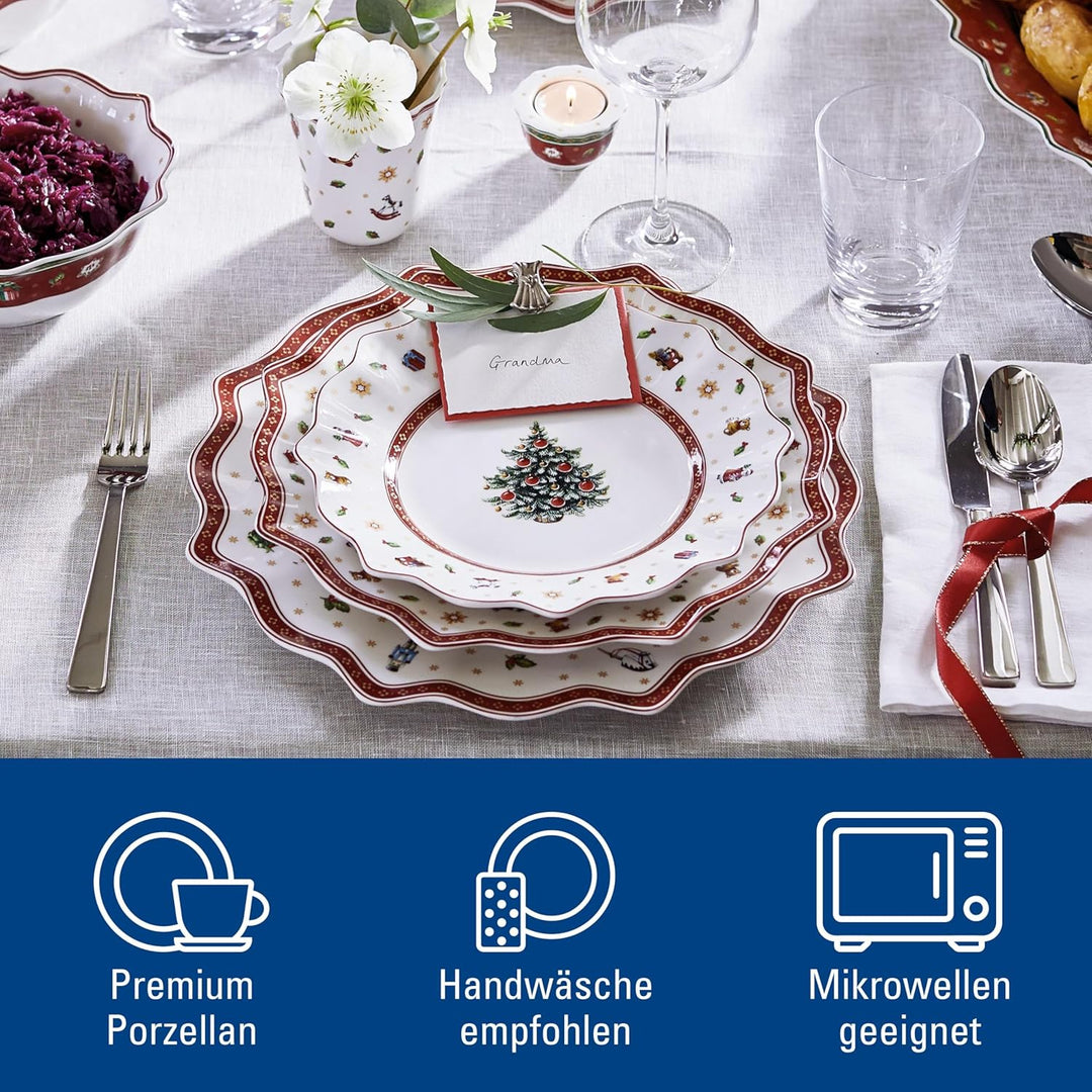 Villeroy & Boch Toy's Delight Platzteller, 35 cm, Premium Porzellan, Weiss/Rot Weiss / Bunt Platztel