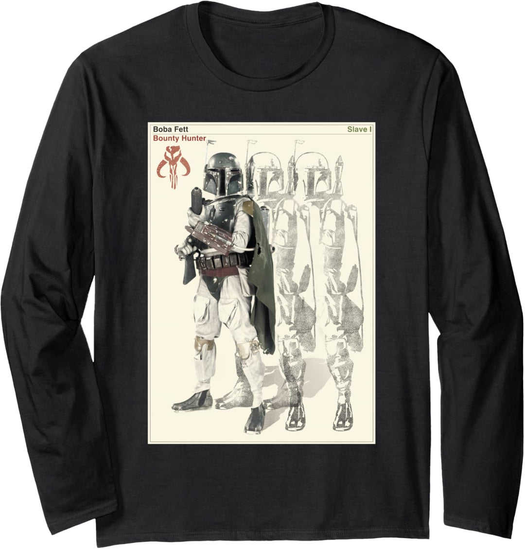 Star Wars Boba Fett Bounty Hunter Mandalorian Poster Langarmshirt