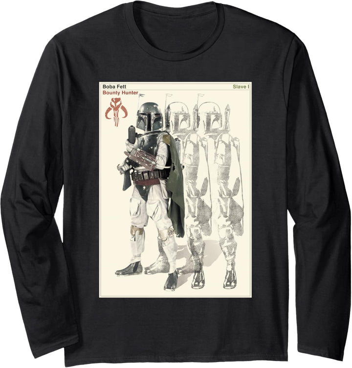 Star Wars Boba Fett Bounty Hunter Mandalorian Poster Langarmshirt