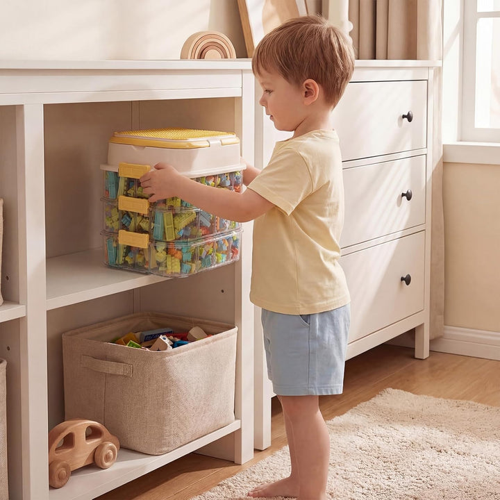Aufbewahrungsbox für Legosteine, Aufbewahrung mit Bauplatten Stapelbar Aufbewahrungsboxen fur Lego B