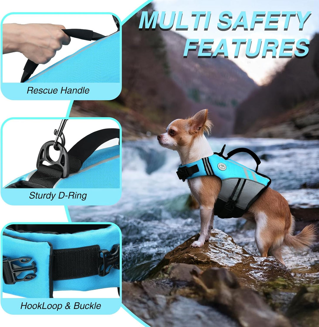 VIVAGLORY Sports Style Hundeschwimmweste, Rettungswesten Für Hunde Bootfahren, Auftrieb & Schwimmhil