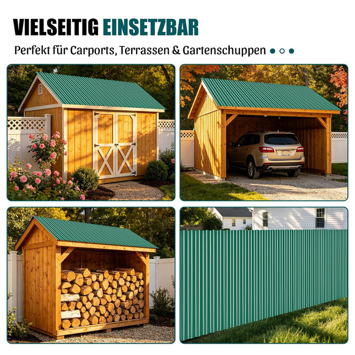 Thanaddo Wellplatten Metall Blech, 20er Set Wellplatte Dach Platten Stahlblechdachplatten mit Schrau