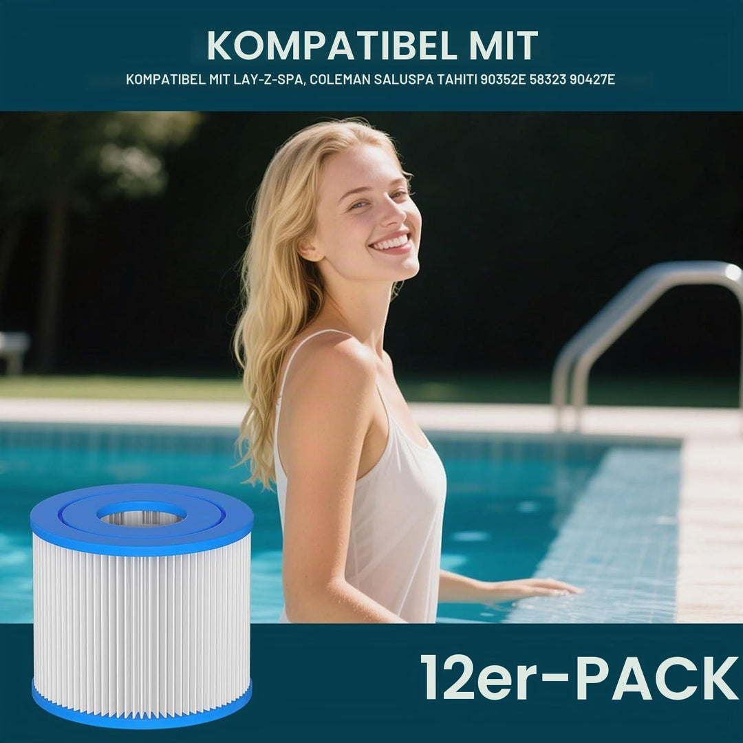 Typ VI Whirlpool-Filterkartusche für Lay-Z-Spa Miami, Vegas, Palm Springs, Paris, Monaco, Coleman Sa