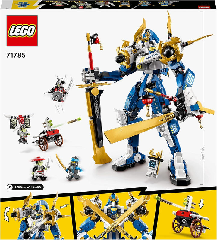 LEGO 71785 NINJAGO Jays Titan-Mech, Ninja-Spielset mit Jay, NYA und grüner Skelett-Krieger Minifigur