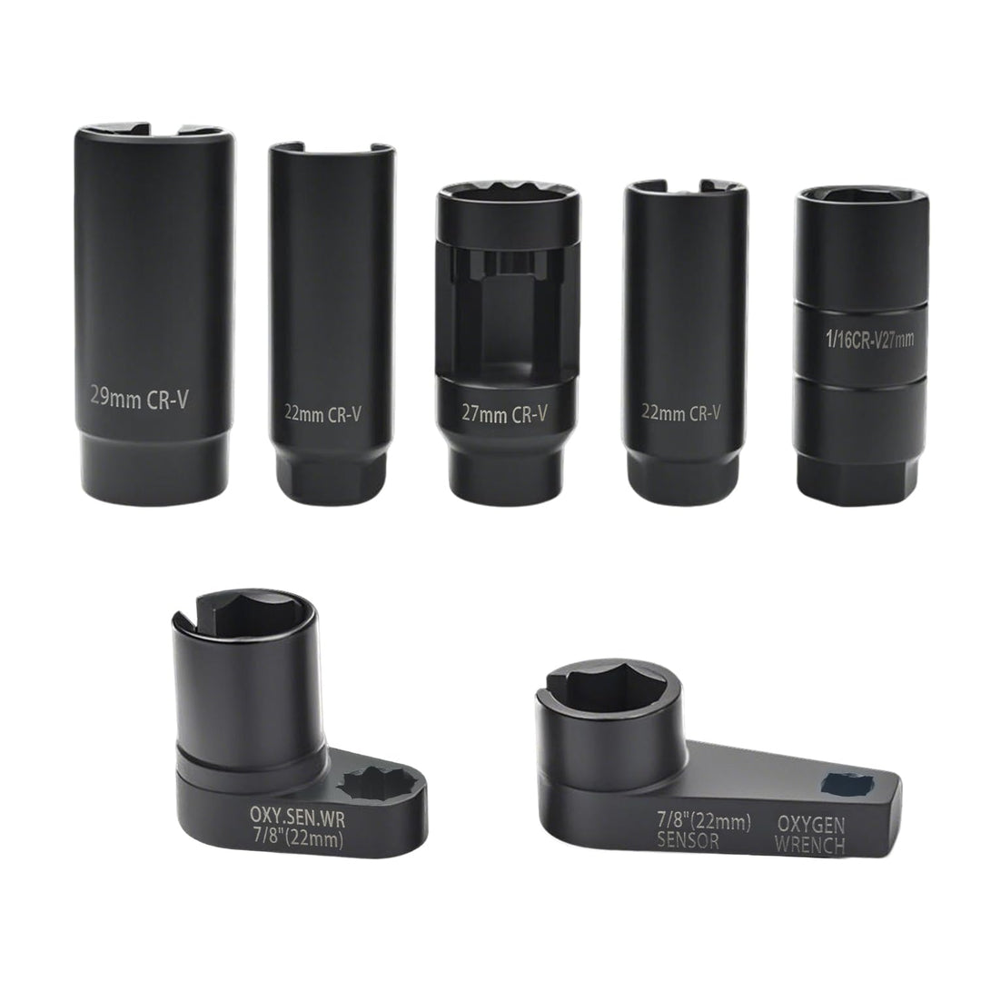 7tlg Lambdasonden Schlüssel Set, 22mm 27mm 29mm Lambdasonde Nuss Steckschlüssel Werkzeug Lambdasonde