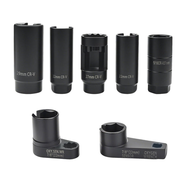 7tlg Lambdasonden Schlüssel Set, 22mm 27mm 29mm Lambdasonde Nuss Steckschlüssel Werkzeug Lambdasonde