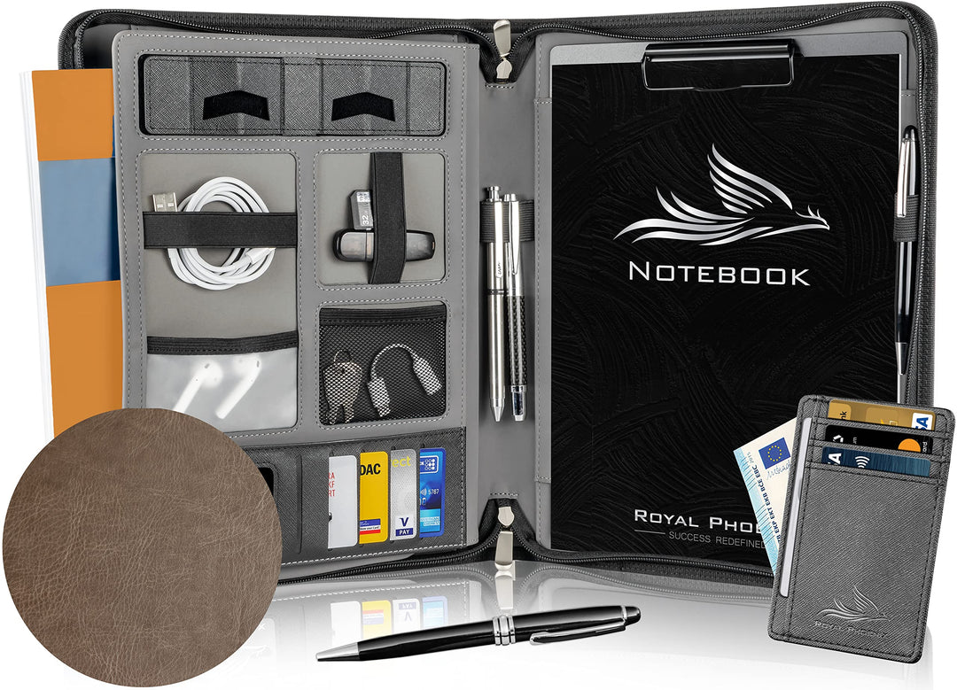 Business Schreibmappe A4 'Eagle' - Hochwertige Dokumentenmappe mit Tablet Halterung - inkl. Kreditka