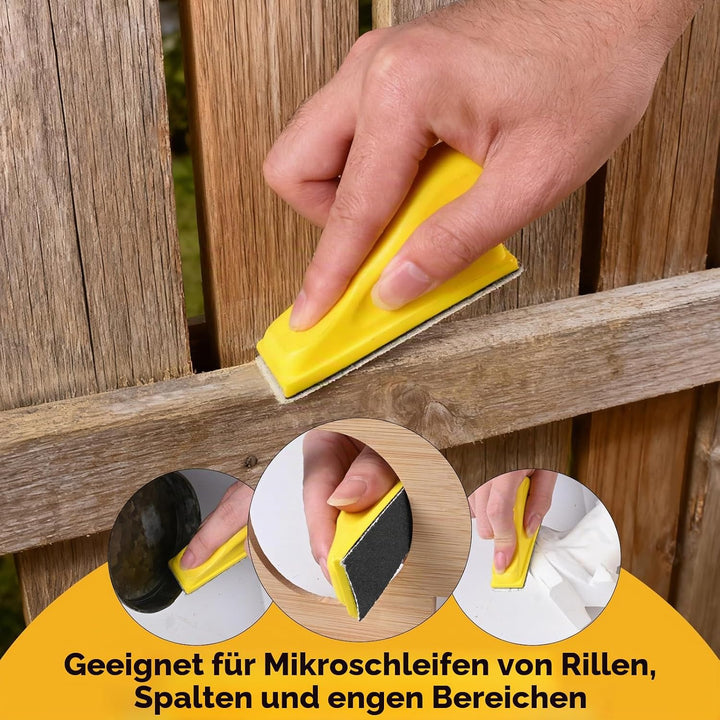 120 Stück Schleifpapier mit 90x30 mm Schleifklotz Set, Mini Schleifwerkzeuge, 120/180/240/400/600/80