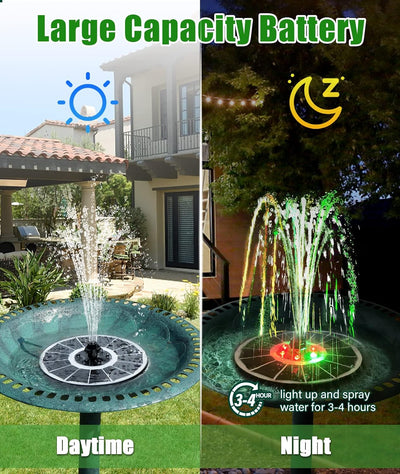 SZMP Solar Springbrunnen für aussen 100% Glas 2023 Upgraded,3.5W Solar Teichpumpe mit 8 Effekte Sola
