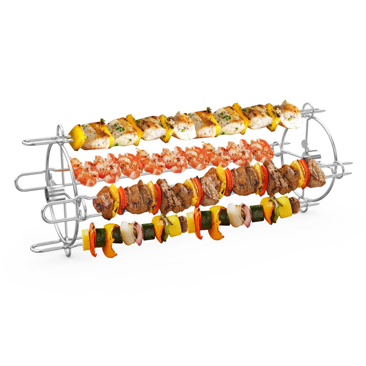 Onlyfire Edelstahl Grillrondell Schaschlik-Set für Drehspiess und Rotisserie, Universal Spiess-Ronde