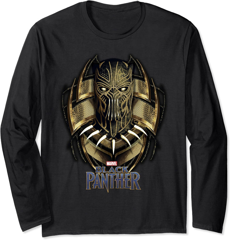 Marvel Black Panther Killmonger Golden Jaguar Portrait Langarmshirt