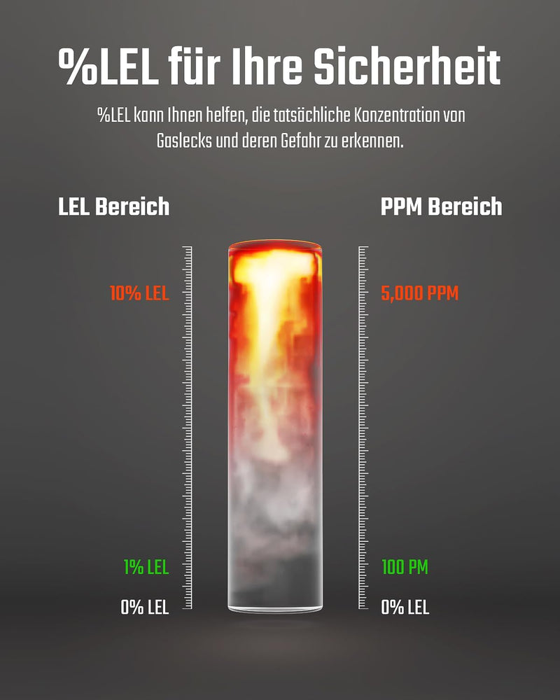 Gasmelder, TopTes PT210S Gasspürgerät mit 10 cm Sonde, ideal für den Einsatz in Wohnhäusern und Wohn