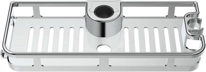 WENKO Duschablage Libertà Chrom, Duschregal mit Haken und Duschkopfhalter aus Kunststoff, Anbringung