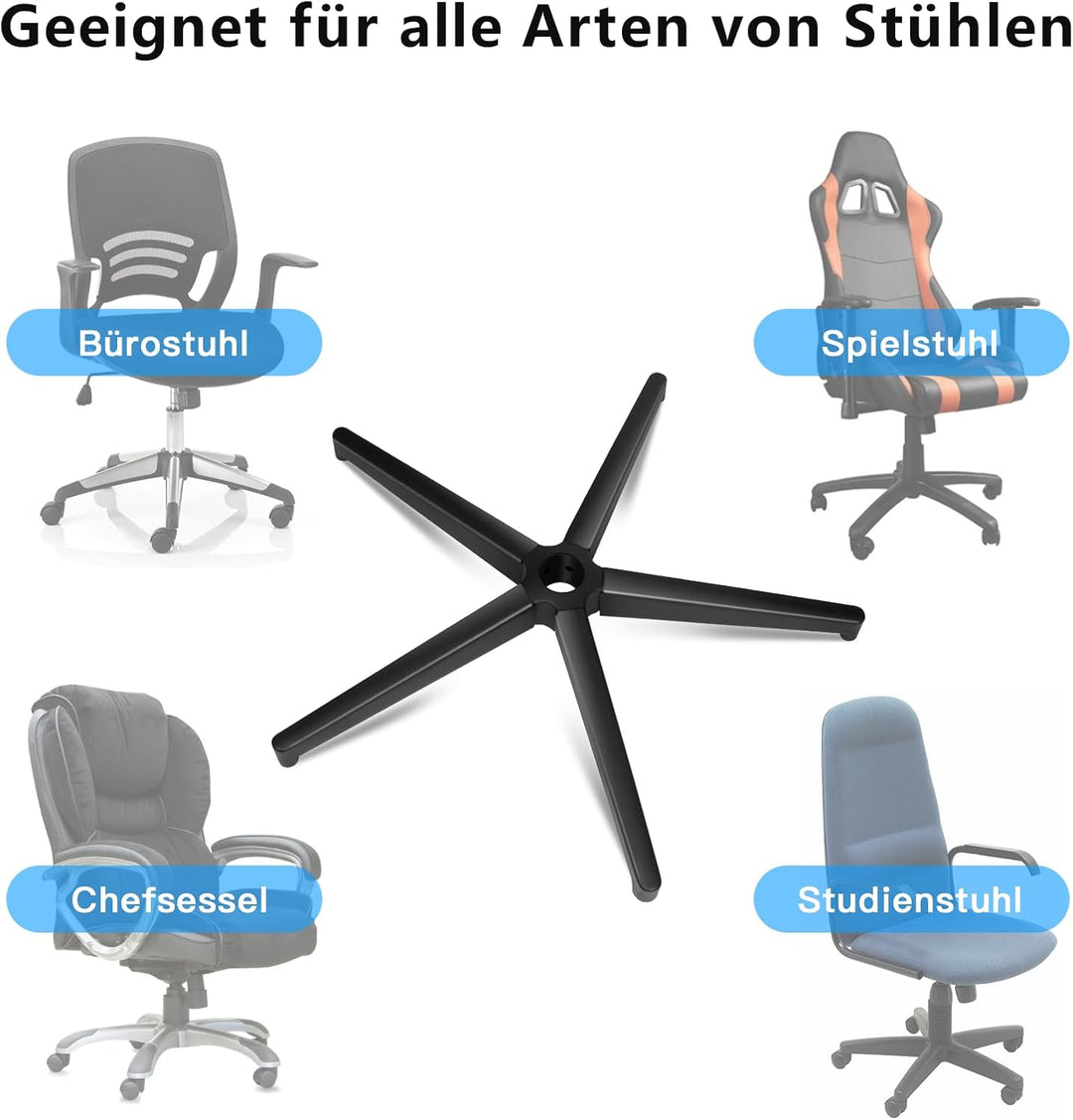 bürostuhl fusskreuz,5-Sterne-fusskreuz mit Stütze,schwarzer fünfeckiger Metallrahmen,drehstuhl Kreuz