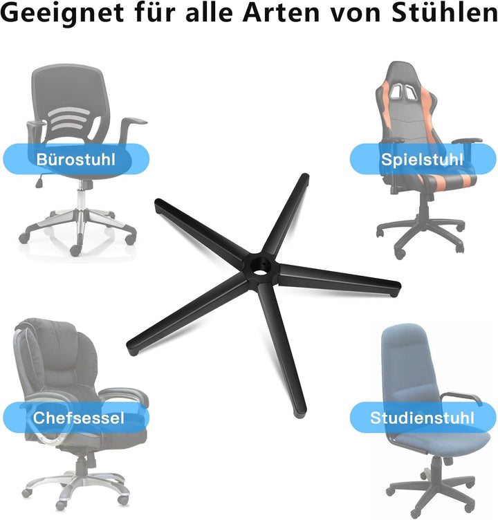 bürostuhl fusskreuz,5-Sterne-fusskreuz mit Stütze,schwarzer fünfeckiger Metallrahmen,drehstuhl Kreuz