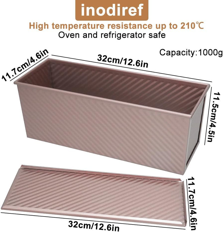 Toastbrot Backform Mit Deckel 1000g Teig Antihaft Kastenform Mit Deckel, Roségold Brotbackform Mit d