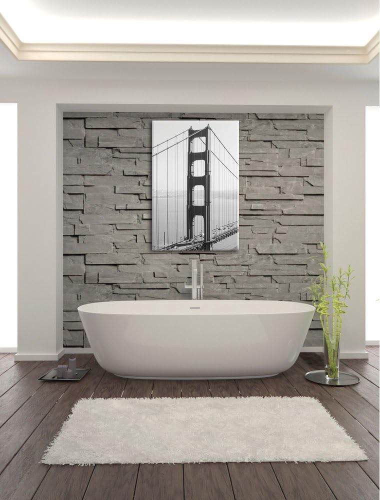 Pixxprint Golden Gate Bridge San Francisco / 100x70cm Leinwandbild bespannt auf Holzrahmen/Wandbild