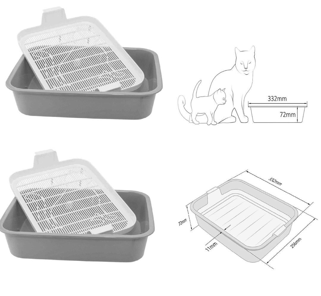 4Big.fun 2X Set Erste Katzentoilette Schalentoilette Katzenklo - perfekt für Kätzchen Katzenbabys Ju