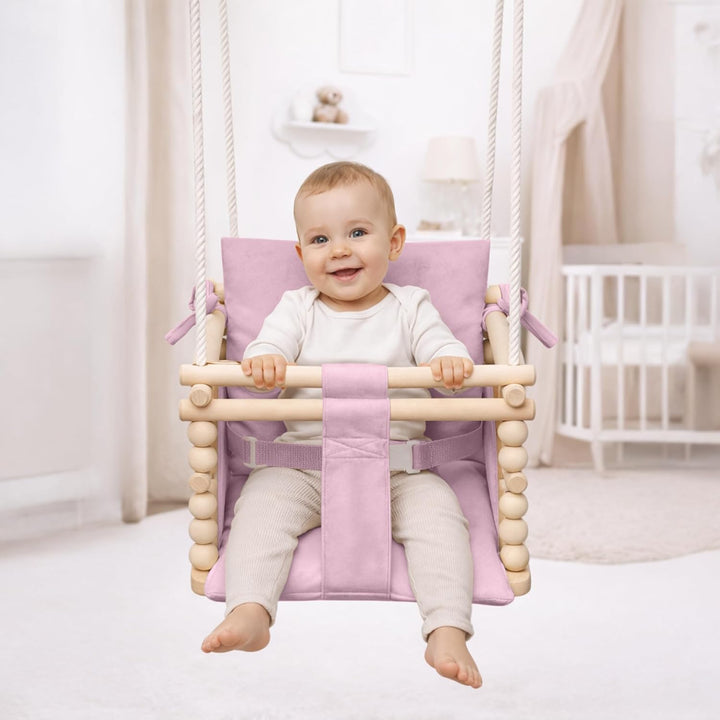 MAMOI® Babyschaukel Holz | Indoor Babyschaukel | Kinderschaukel Indoor | Babyschaukel 3 in 1 + SICHE