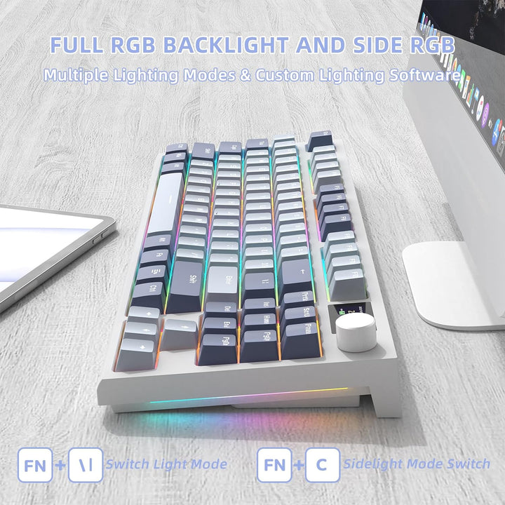 VGN GAMEPOWER RK86PRO Mechanische Gaming Tastatur Kabellos 75% Prozent TKL, 2,4G Wireless/Bluetooth/