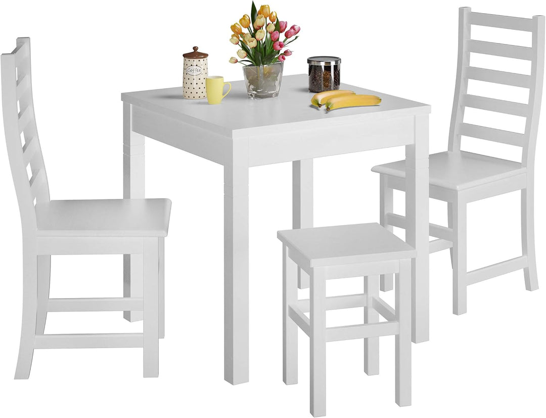 Erst-Holz Holzhocker Massivholzsitz ohne Lehne in Kiefer massiv Natur oder weiss V-90.71-41, Holzart